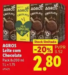 Lidl Agros - leite com chocolate promoção