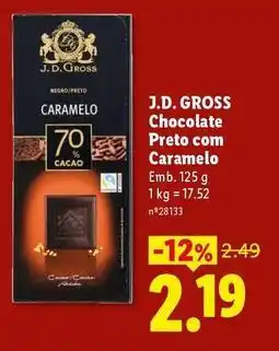 Lidl com - chocolate preto com caramelo promoção