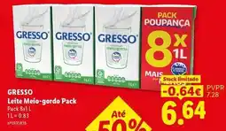 Lidl Gresso - leite meio-gordo pack promoção