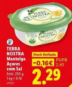 Lidl Terra nostra - manteiga açores com sal promoção