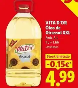 Lidl Vitad'or - oleo de girassol xxl promoção