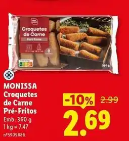 Lidl Monissa - croquetes de carne pre-fritos promoção