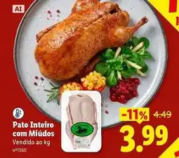 Lidl Pato - inteiro com miudos promoção