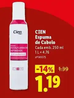 Lidl Cien - espuma de cabelo promoção