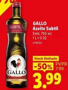 Lidl Gallo - azeite subtil promoção