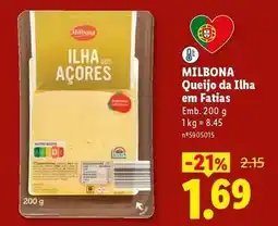 Lidl Milbona - queijo da ilha em fatias promoção