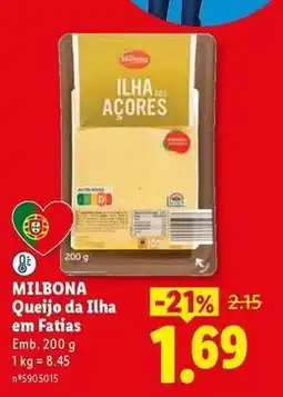 Lidl Milbona - queijo da ilha em fatias promoção