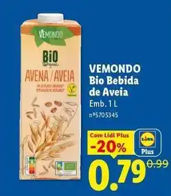 Lidl Vemondo - bio bebida de aveia promoção