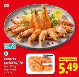 Lidl Camarão cozido promoção