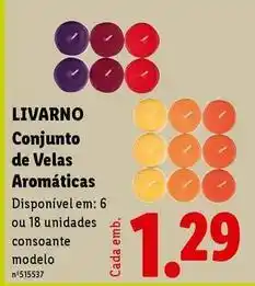 Lidl Conjunto de velas aromaticas promoção