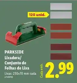 Lidl Parkside - parkside lixadora/conjunto de folhas de lixa promoção