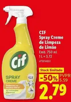Lidl Cif - spray creme de limpeza de limão promoção