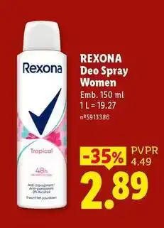 Lidl Rexona - deo spray women promoção
