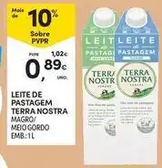 Continente Bom dia Terra nostra - leite de pastagem promoção