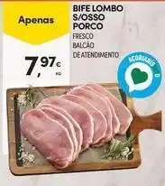 Continente Bom dia Bife lombo s/osso porco promoção