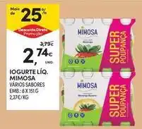 Continente Bom dia Mimosa - iogurte liq promoção