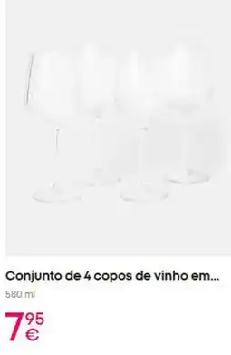 Pepco Conjunto de 4 copos de vinho em promoção
