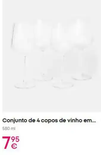 Conjunto de 4 copos de vinho em
