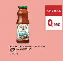 El Corte Inglés Compal - molho de tomate com algas da horta promoção