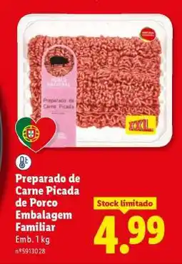 Lidl Preparado de Carne Picada de Porco Embalagem Familiar promoção