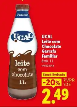 Lidl Ucal Leite com Chocolate Garrafa Familiar promoção