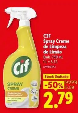 Lidl CIF Spray Creme de Limpeza de Limão promoção