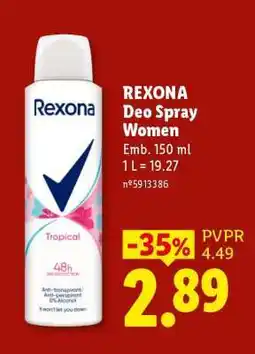Lidl REXONA Deo Spray Women promoção