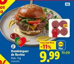 Lidl Hambúrguer de Bovino promoção