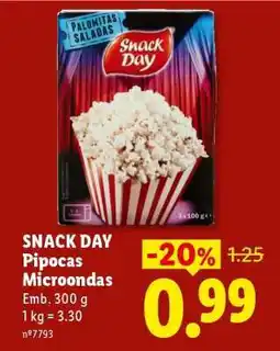 Lidl SNACK DAY Pipocas Microondas promoção