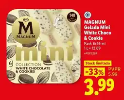 Lidl MAGNUM Gelado Mini White Choco & Cookie promoção
