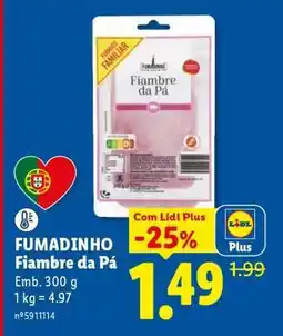 Lidl Fumadinho Fiambre da Pá promoção
