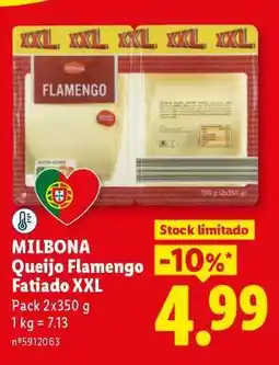 Lidl Milbona Queijo Flamengo Fatiado XXL promoção