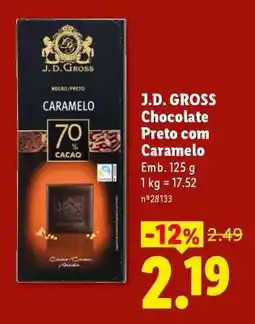 Lidl J.D. GROSS Chocolate Preto com Caramelo promoção