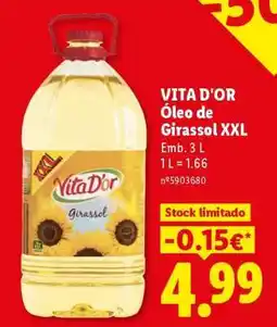 Lidl VITA D'OR Óleo de Girassol XXL promoção