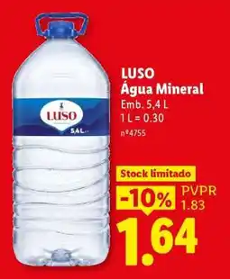 Lidl Luso Água Mineral promoção