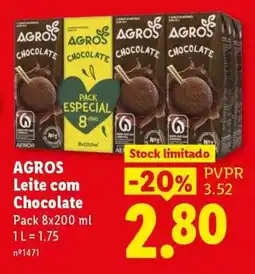 Lidl Agros Leite com Chocolate promoção