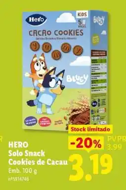 Lidl HERO Solo Snack Cookies de Cacau promoção