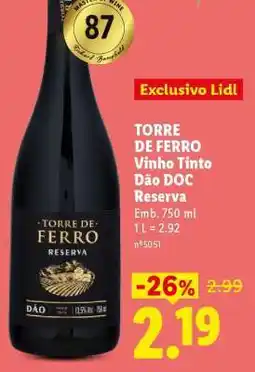 Lidl Torre de Ferro Vinho Tinto Dão DOC Reserva promoção