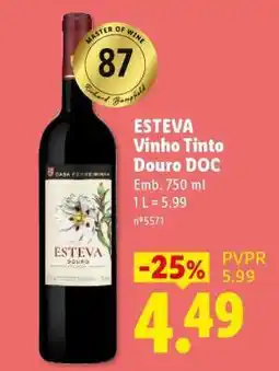 Lidl Esteva Vinho Tinto Douro DOC promoção