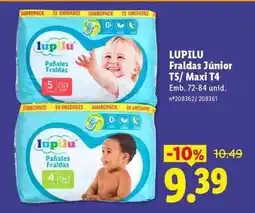 Lidl LUPILU Fraldas Júnior T5/ Maxi T4 promoção