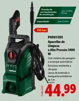 Lidl PARKSIDE Aparelho de Limpeza a Alta Pressão 1400 W promoção