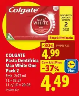 Lidl COLGATE Pasta Dentífrica Max White One Pack 2 promoção