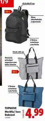 Lidl TOPMOVE Mochila/ Saco Dobrável promoção