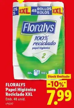Lidl FLORALYS Papel Higiénico Reciclado XXL promoção