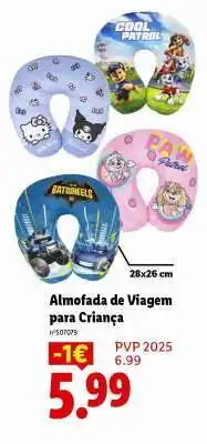 Lidl Almofada de Viagem para Criança promoção