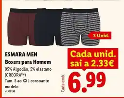 Lidl ESMARA MEN promoção