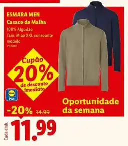 Lidl ESMARA MEN Casaco de Malha promoção