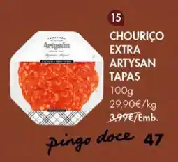 Pingo Doce Chouriço extra artysan tapas promoção