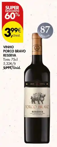 Pingo Doce Vinho porco bravo reserva promoção