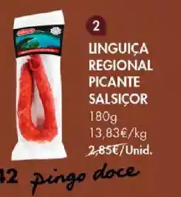 Pingo Doce Linguiça regional picante salsicor promoção